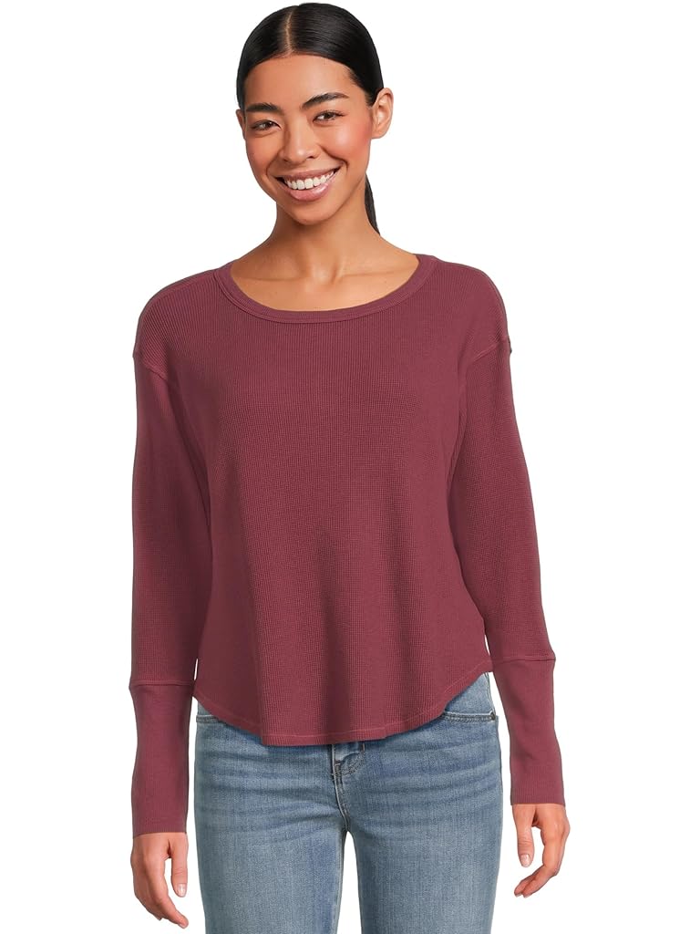Brown Mod-o-doc Long Sleeve Dropped Armhole Oversized Top