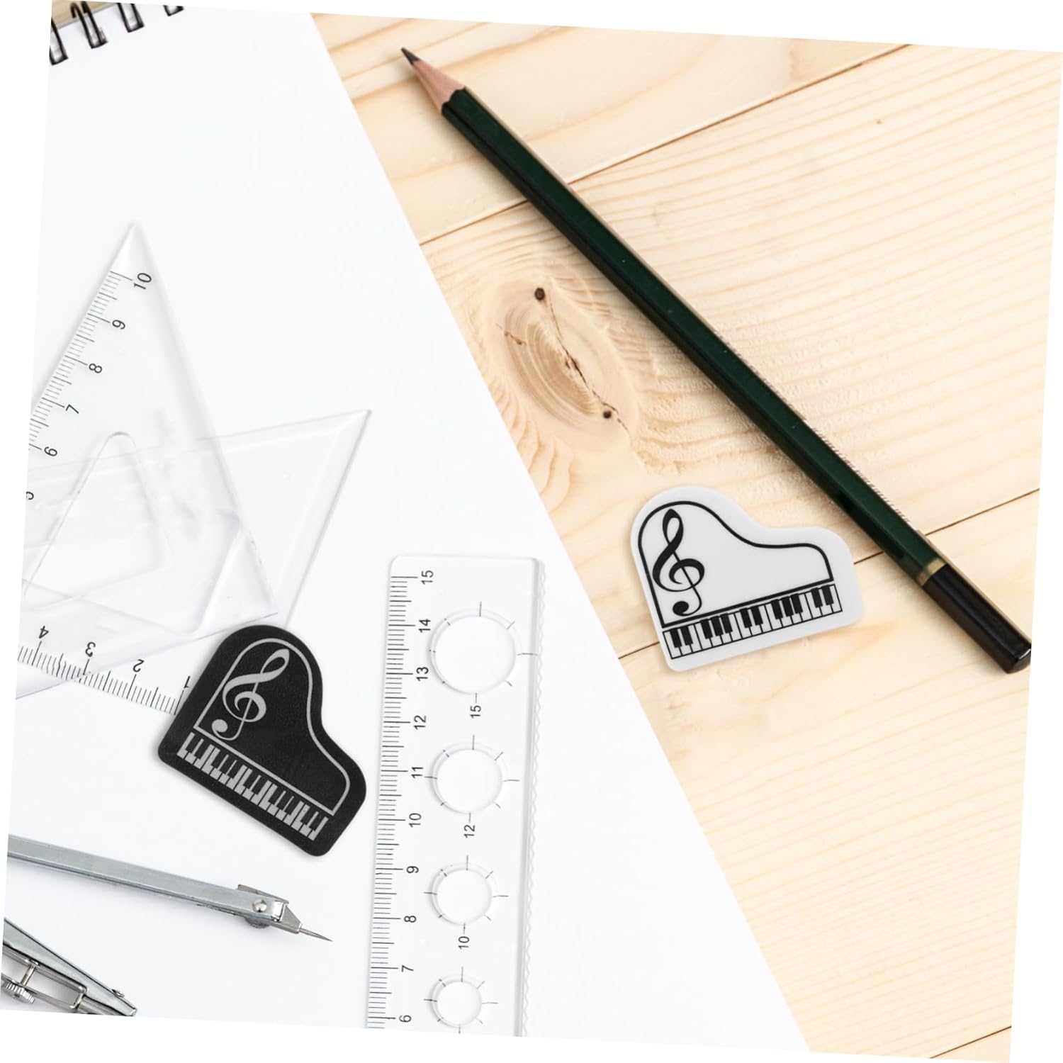 SECFOU Piano Erasers Set 10Pcs Small Writing Erasers Erasers for Boys and Girls Students