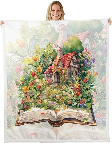 Vista 8 de Manta de cama de margaritas blancas, manta de franela rústica con flores florecientes de jardín natural para decoración de habitaciones, manta