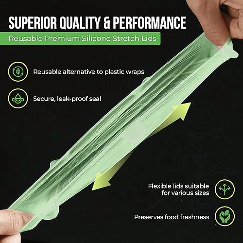 Miniatura 6 de Tapas elásticas de silicona reutilizables para almacenamiento de alimentos en el refrigerador, fundas elásticas resistentes al calor, tazas, latas,