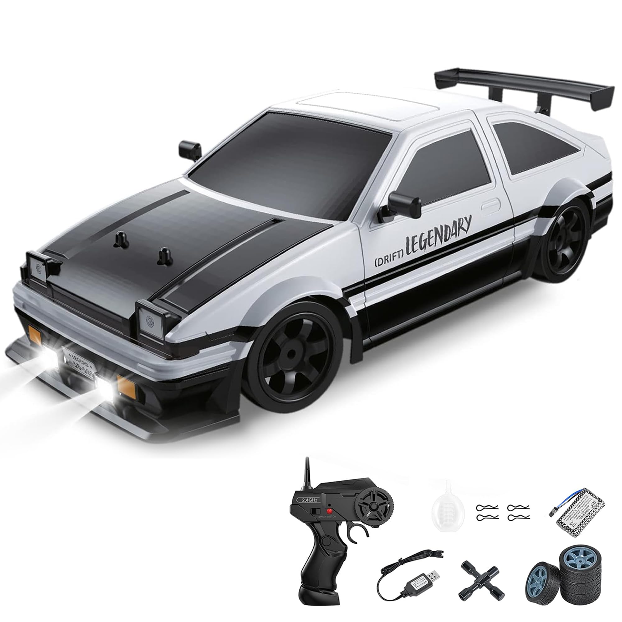Drift Racing RC Car | 2.4G Remote Control Drift Car with Smoke, LED Lights & Music | High-Speed Rechargeable RC Racing Toy | Birthday Gift for Boys & Girls 5–14 Years-image-14