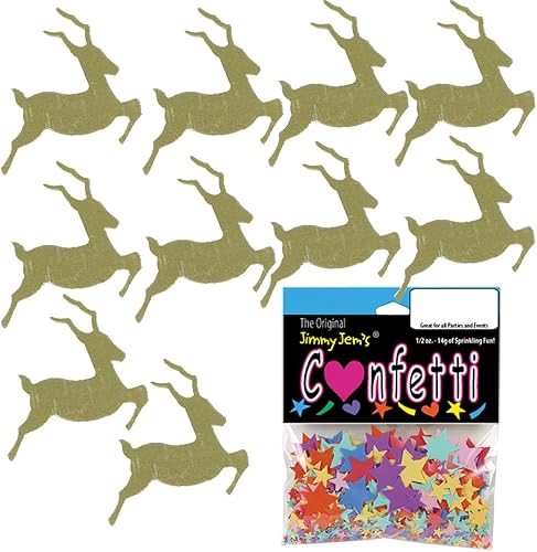 Miniatura 3 de Confeti reno dorado - 2 bolsas de media onza (1 oz) #8896 Q01