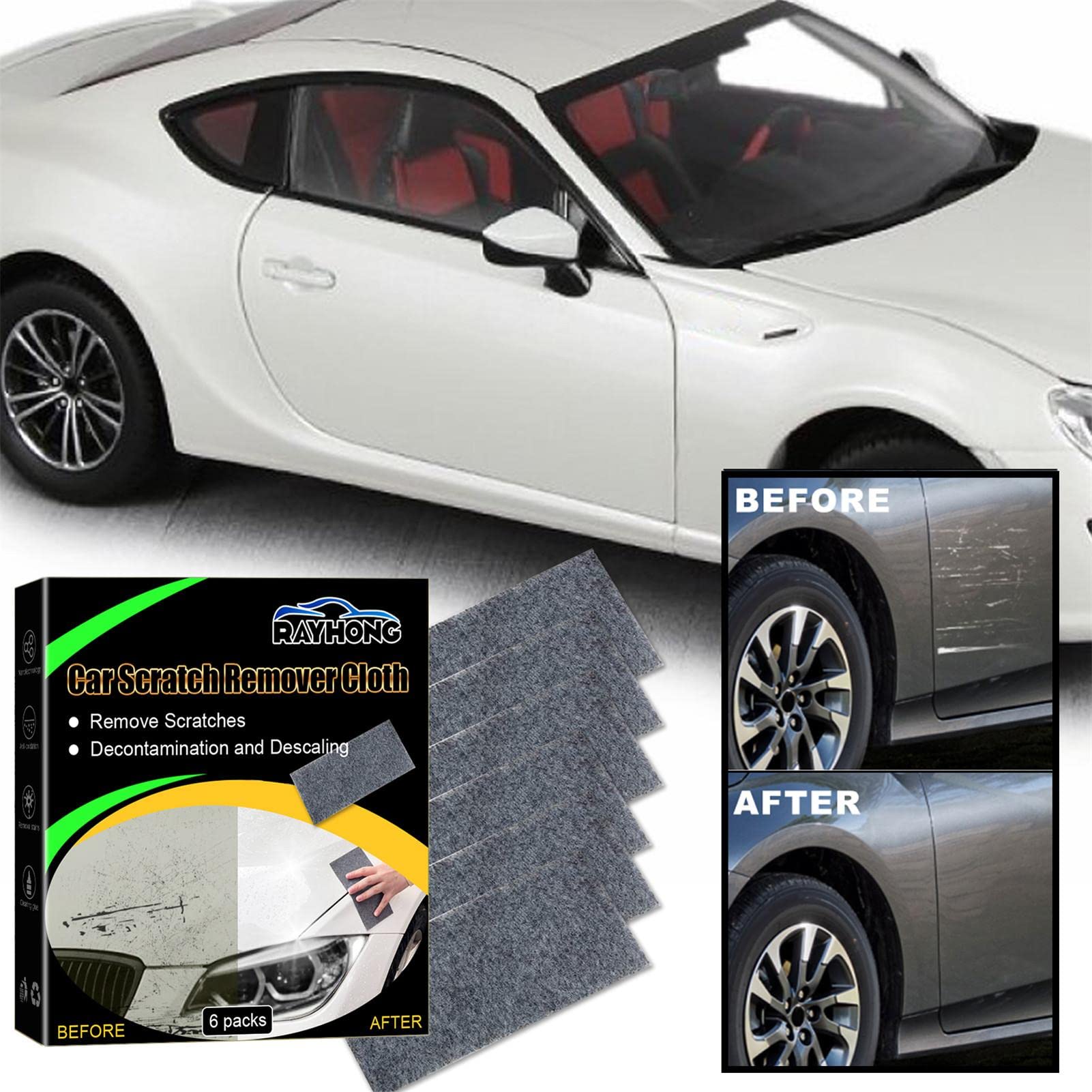 10 Lingettes Nano Pour Rayures Voiture - élimine Rayures Légères, Oxydation, Saleté, Sans Abrasif