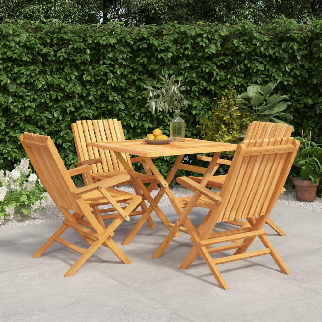 KCCKOM Garden Furniture Set 5 Piece Patio Dining Set Solid Wood Teak