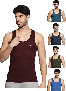 LUX VENUS Men’s Vest - 100% Cotton Premium Baniyan (Color May Vary) Price In India