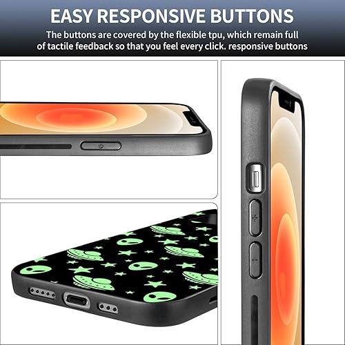 Miniatura 3 de Funda compatible con iPhone 12, iPhone 12 Pro, misterioso alienígena OVNI funda para iPhone, protección contra caídas, delgada, a prueba de golpes,