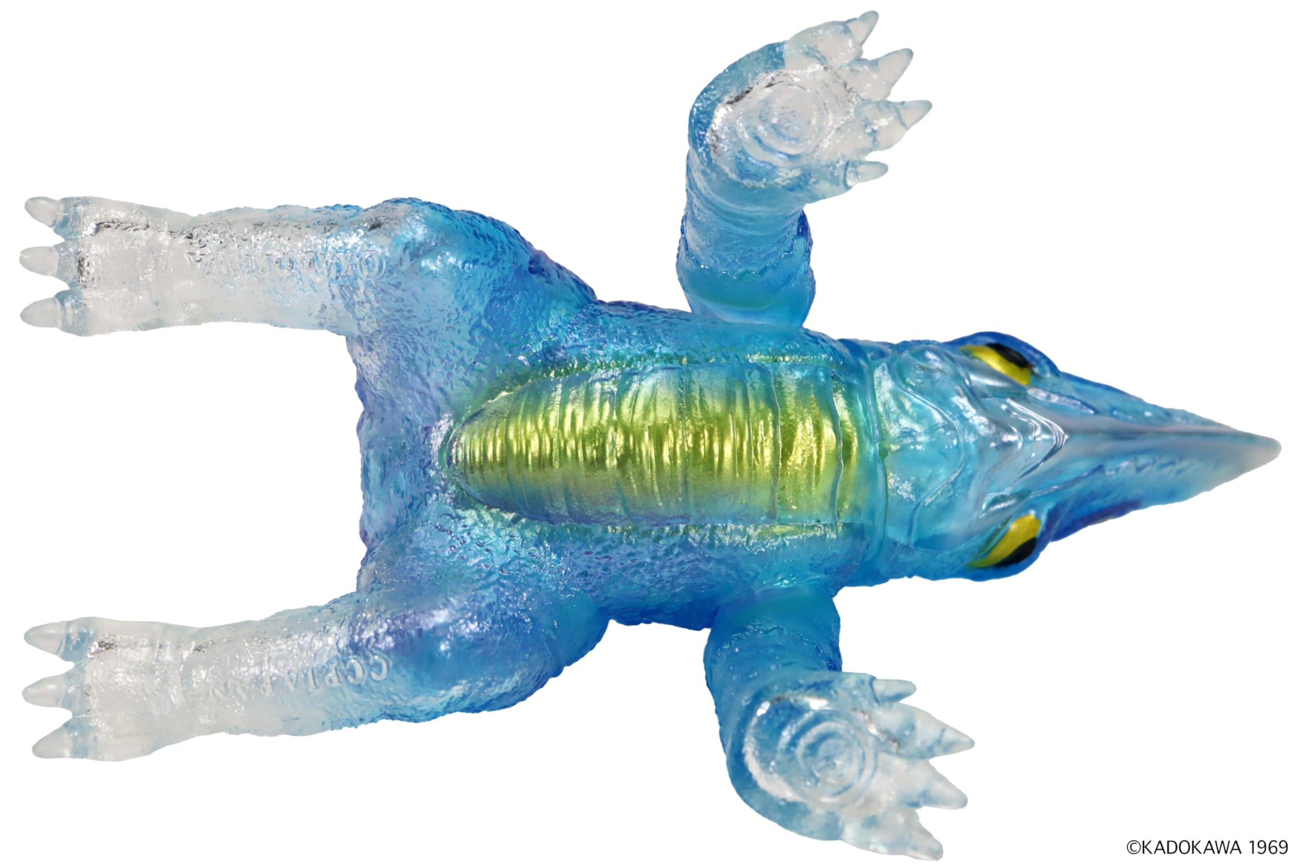 Średniej wielkości seria Gamera [Vol. 2] Giron (1969) przezroczysta niebieska wersja, ok. 5,1 cala (130 mm), wstępnie pomalowana winylowa figurka PCW