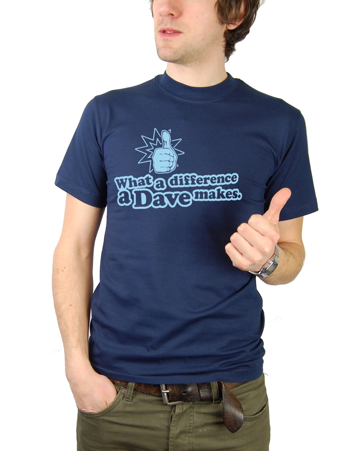 Balcony-Shirts Men's Blue Balcony Shirts 'What A Difference A Dave Makes" T Shirt - Xl
