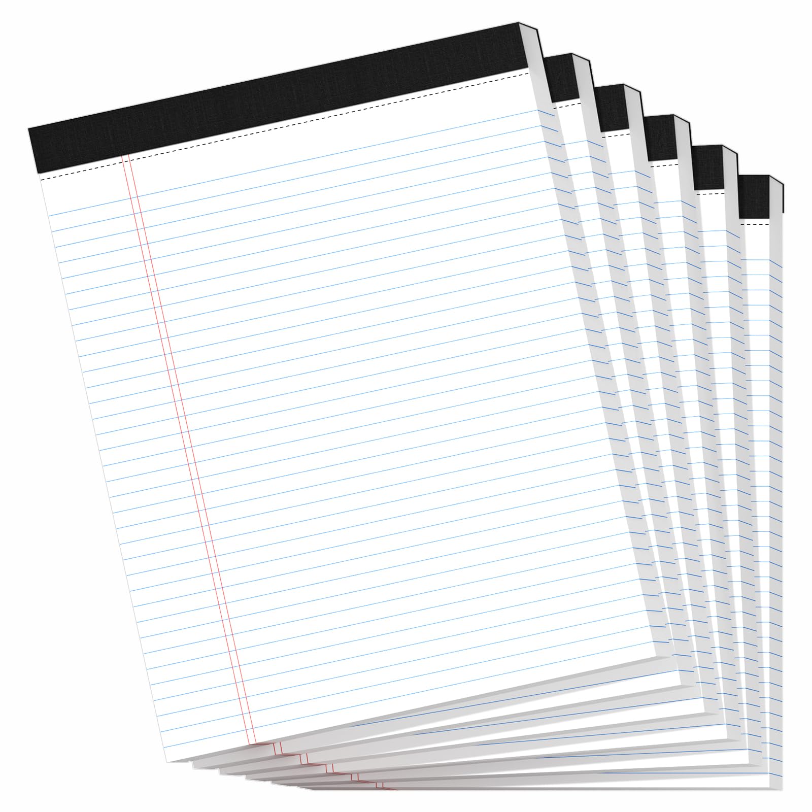 6 Pack Legal Pads 8 5 x 11 Wide Ruled Writing Notepads 50 Sheets Pad Perforated Pages 300