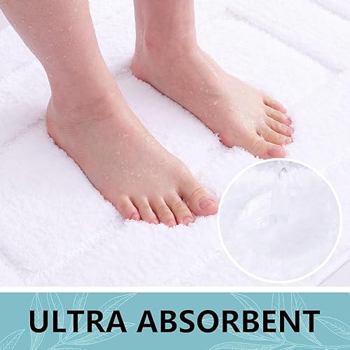 Miniatura 59 de Buganda Alfombras de baño, 24" x 16", Alfombras de baño de microfibra suaves y absorbentes, Alfombra de ducha esponjosa antideslizante, Alfombras de