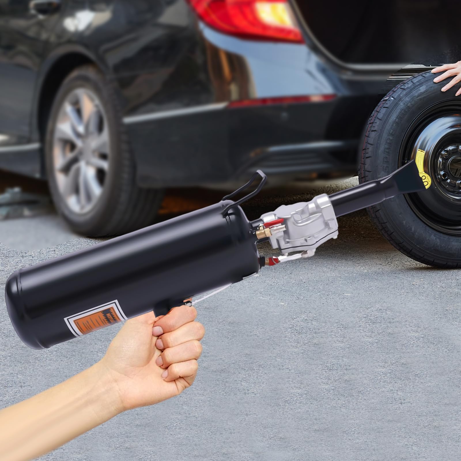 PIAOYUE- 8L/2.1 Gallon Air Tire Bead Seater Blaster Tank Tool, 2.1Gallon Trigger Seating Inflator with Gauge for Car Truck ATV Tank Tire Inflator Tank, Black