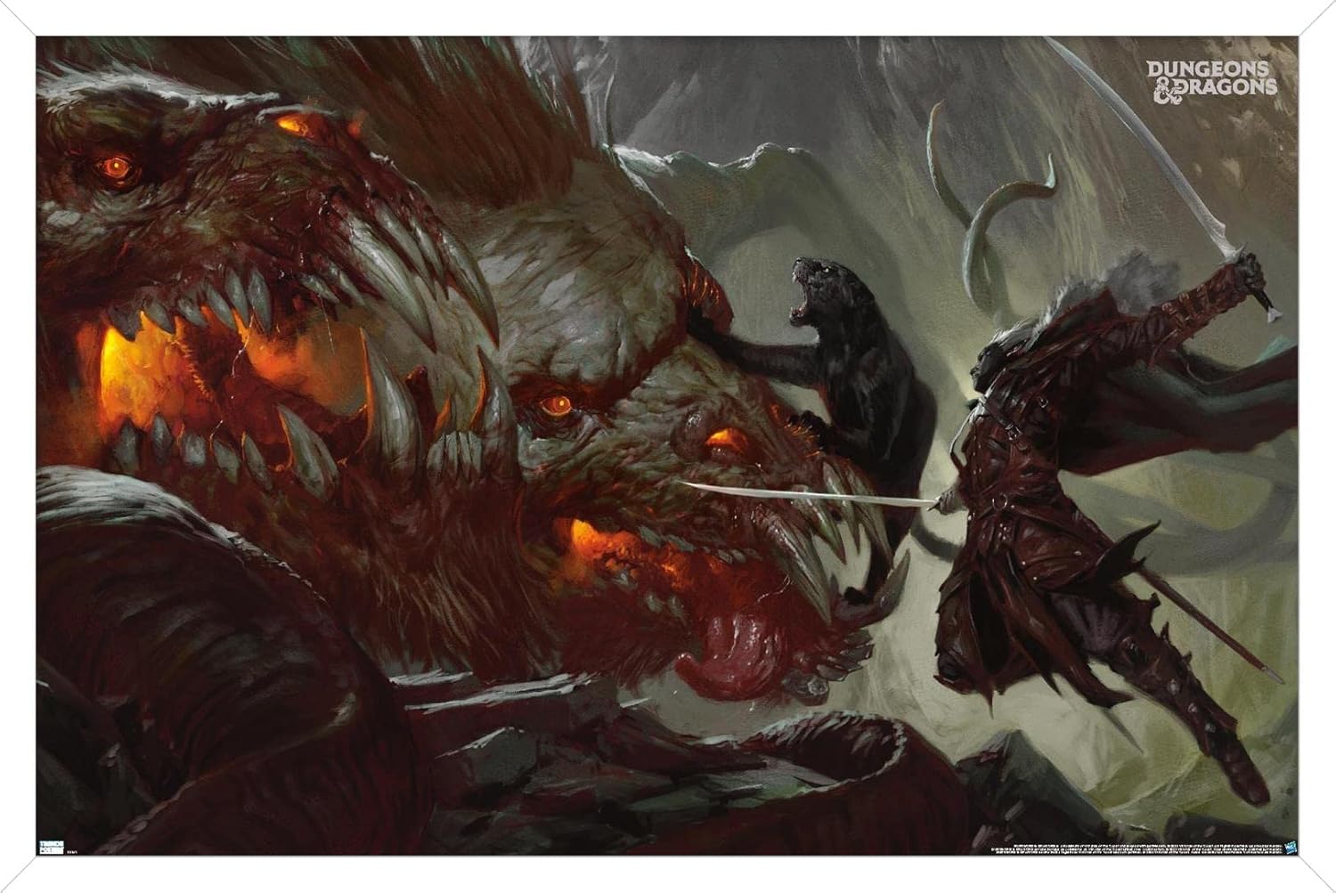 Dungeons and Dragons - Drizzt vs Demogorgon Wall Poster, 22.4L" x 14.7W", Premium Unframed Version