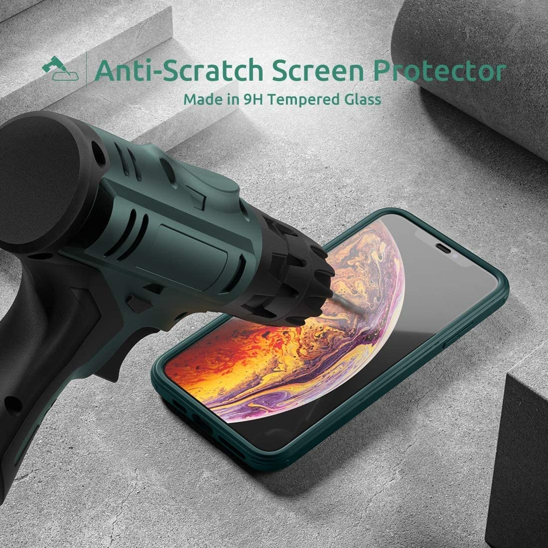 Leedia 360° Full Body Case Compatible with iPhone XS Max, Built-in Glass Screen Protector - Image 4