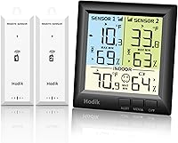 Vista 9 de Termómetro inalámbrico para congelador con alarma, termómetro para refrigerador, congelador y alarma, termómetro digital con 3 retroiluminación