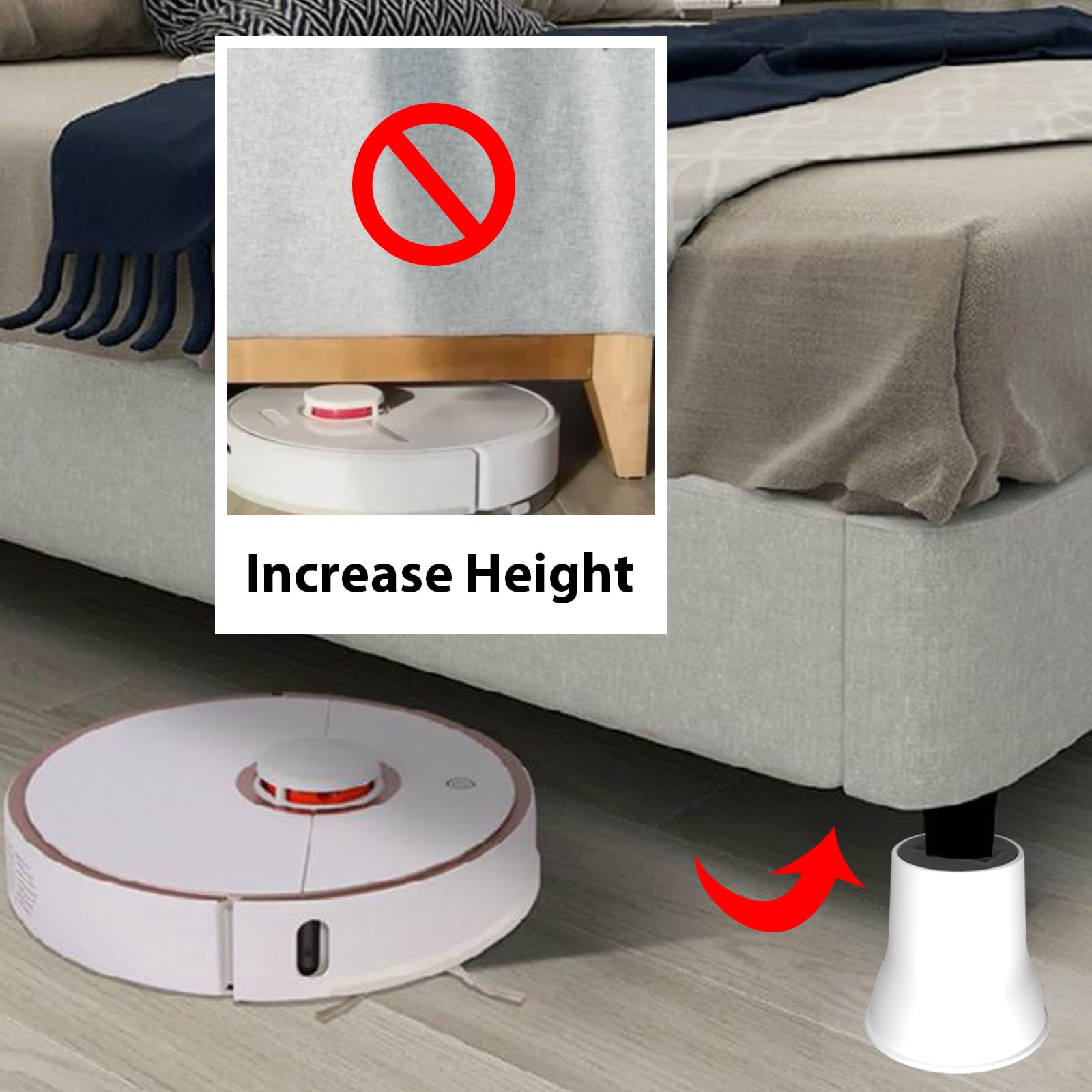 MYMULIKE Rialzi per letto da 15,2 cm, confezione da 6, resistenti, sollevano fino a 997,9 kg, rialzi rotondi per divani, supporti TV e sedie