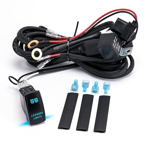 Arnés de cableado, 2 cables de 12 V, 40 A, 5 pines, interruptor basculante de encendido y apagado láser, interruptor impermeable de nailon, luces