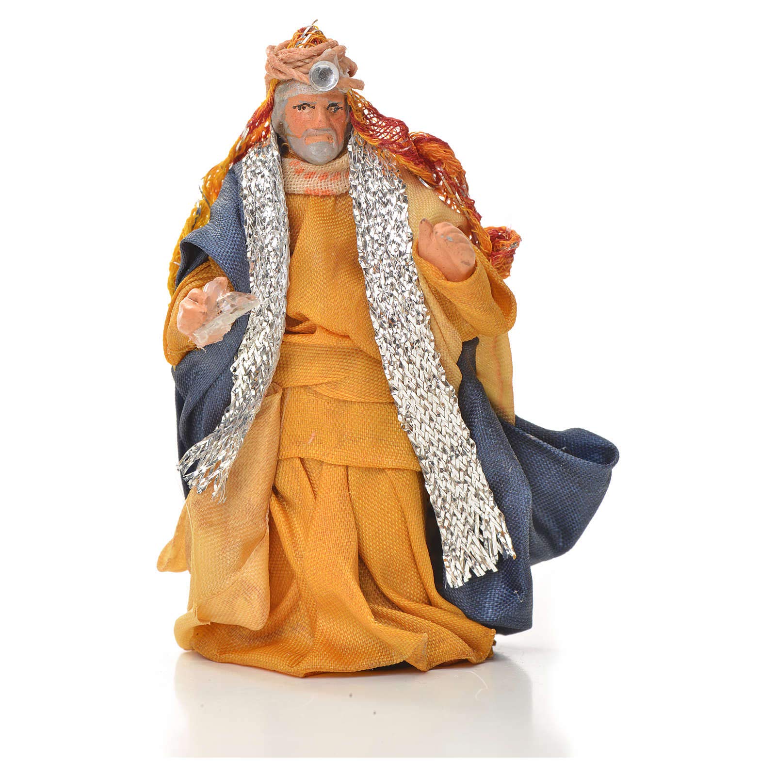 Re Magio barba bianca in piedi presepe 10 cm stile napoletano | vendita