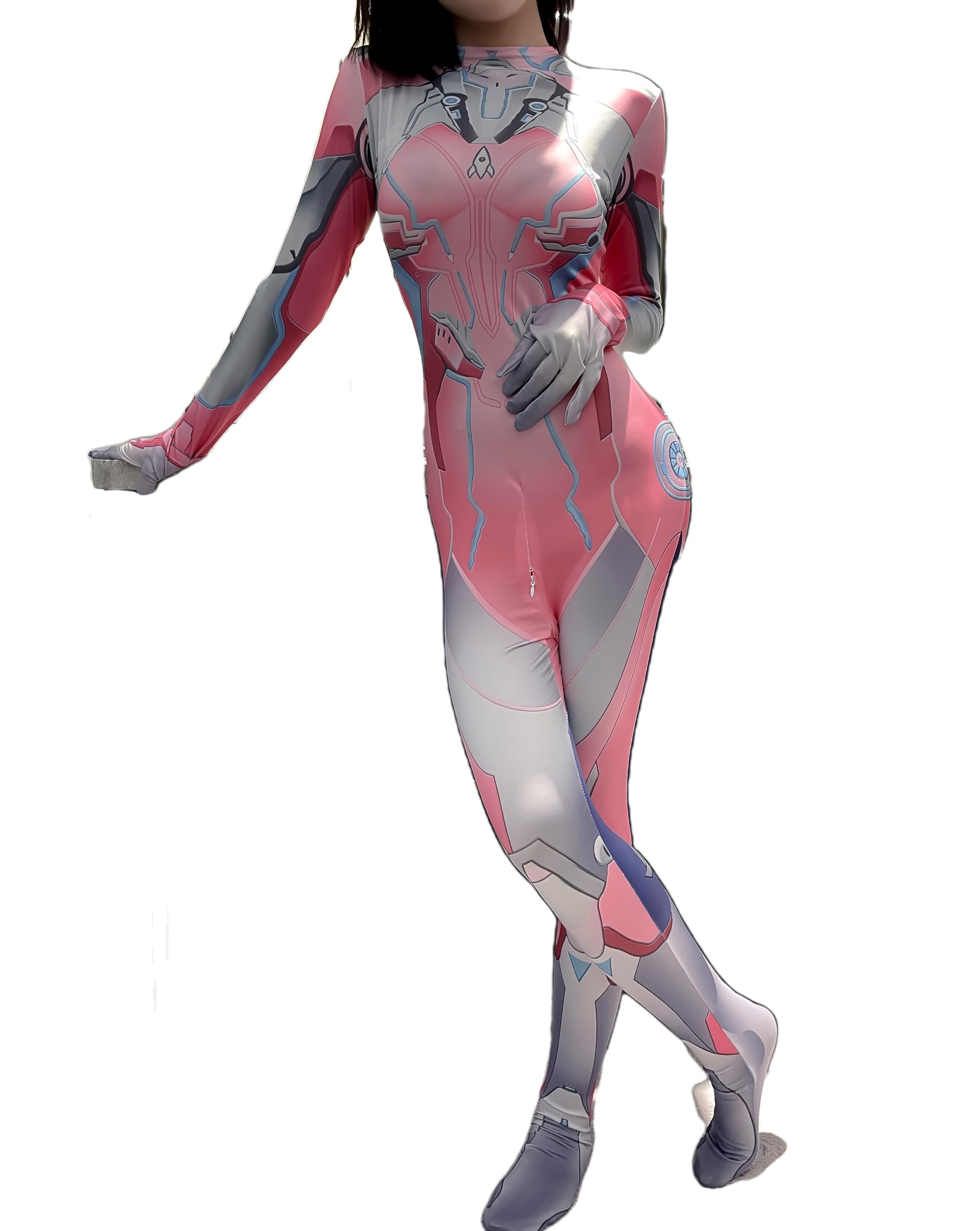 SINGUYUN Women's Cosplay Teddy Underwear Jumpsuit Japanese Anime One Piece Tight Bodysuit Lingerie Set - 19297pink