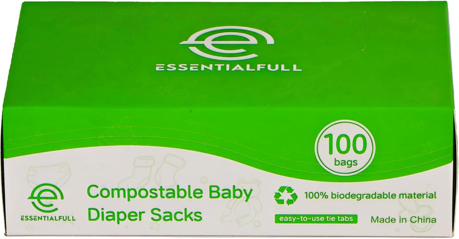 Disposable Diaper Bags for baby, 100 Count Eco-Friendly Compostable Disposable Diaper Bags, Baby Poop and Multipurpose Sacks with Handles for Convenient Disposal, Leak-Proof image 7 of 8 B0DFTX4N19