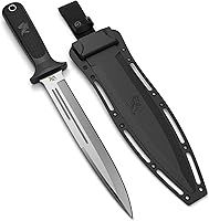 Vista 13 de ODENWOLF W-Catcher Cuchillo de hoja fija con funda – Cuchillo de caza grande hecho de acero D2 – Cuchillos de hoja fija grande con mango TPE