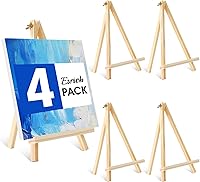 ESRICH 4-Pack 11.8" Wooden Tabletop Easels - Portable Painting Display Stands for Kids Art, Photos, Signs & Parties