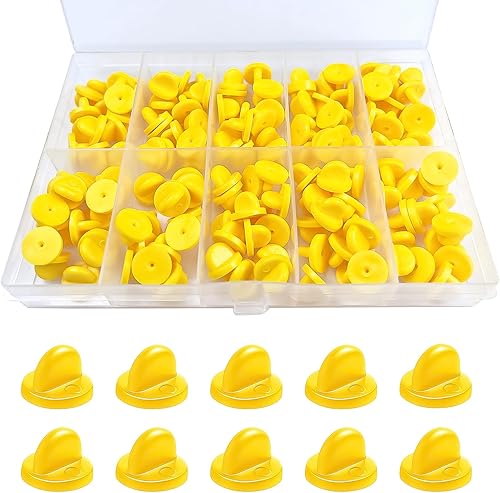 Miniatura 6 de 150 piezas de pasadores de goma con bloqueo, cierres de pasador de bloqueo con estuche de almacenamiento, cierres de pin para broche de corbata,