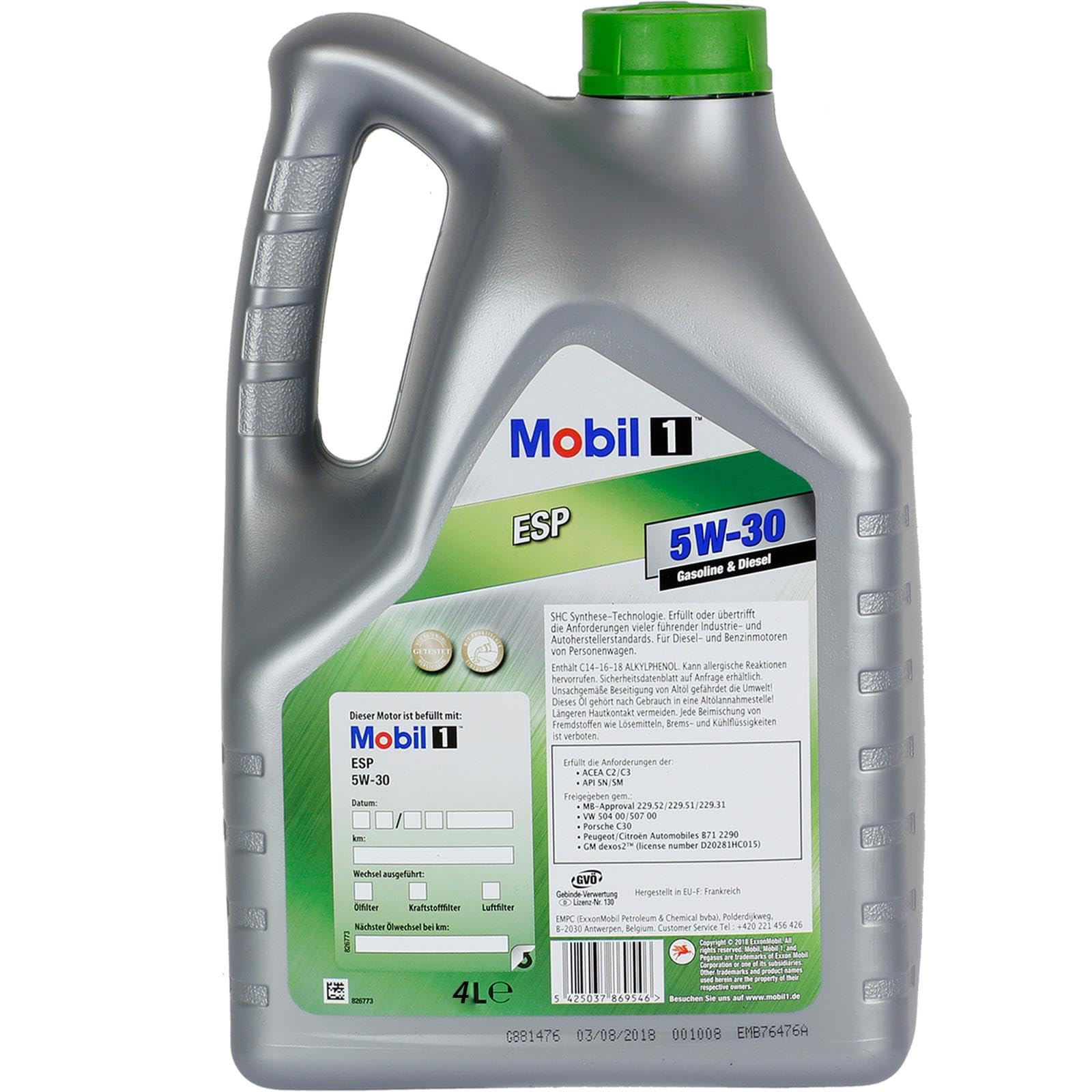 MOBIL Olio motore 1 5W-30 olio 4 L Compatibilità con RENAULT Clio 3 Hatchback BR0/1, CR0/1, PEUGEOT 206 2 volumi/Coda spiovente 2A/C 207 WA, WC 208 I Hatchback CA, CC, VW Polo Hatchback 6R1, 6C1 | BR0/1, CR0/1, PEUGEOT 206 2 volumi/Coda spiovente 2A/C 207