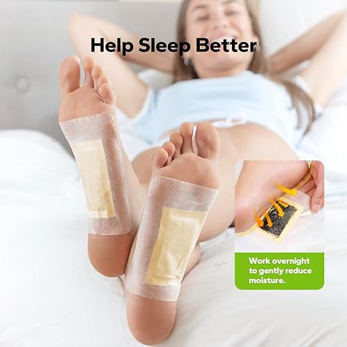 Miniatura 3 de Komoko Almohadillas de limpieza profunda para pies (30 unidades), almohadillas para pies de hierbas con polvo de jengibre, carbón de bambú,