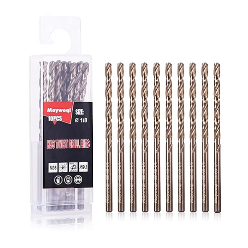 Miniatura 9 de Juego de brocas de cobalto de 5/16 pulgadas (10 piezas), brocas M35 totalmente rectificadas con 5% de cobalto para metales endurecidos, acero