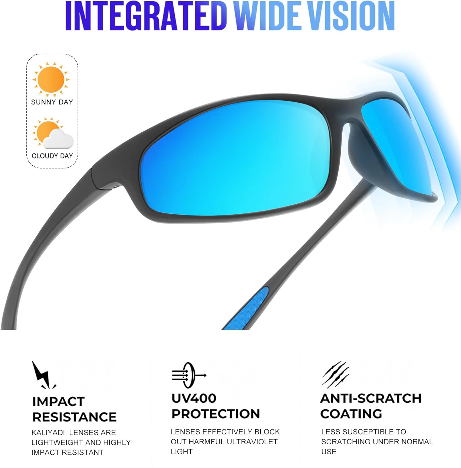 KALIYADI Mens-Sunglasses Polarized Sunglasses-Men Sports: Sport Sun Glasses for Running Cycling Fishing with UV Protection - Image 4