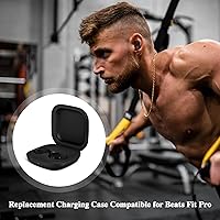 Vista 7 de Jinstyles Funda de carga inalámbrica compatible con Beats Fit Pro, cargador portátil de repuesto con botón de sincronización de emparejamiento