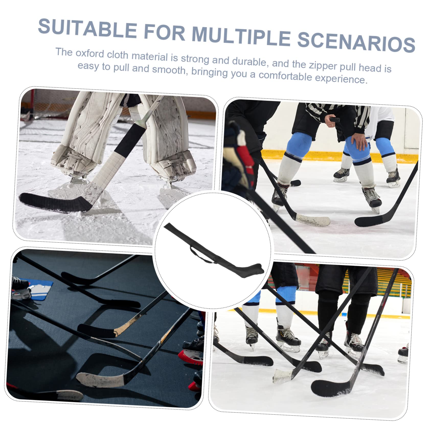 Toyvian Étui de Protection Design Spécial Noir en Tissu Oxford Fermeture Éclair Facile à Tirer, Résistant la Pression pour Bâton de Hockey Adapté Bâton de Hockey Glace