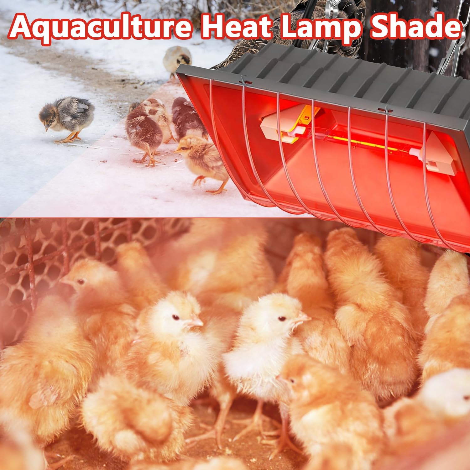 Lampe à lumière rouge pour poussins, maison de volaille, avec interrupteur à économie d'énergie, câble de 1,8 m, lampe infrarouge thermostatique automatique, convient pour poussins, porcelets