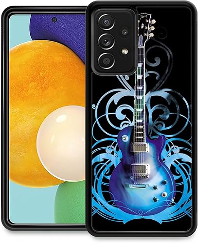 Funda compatible con Samsung Galaxy A53 5G, estilo de guitarra azul, diseño de patrón increíble, a prueba de golpes, antiarañazos, carcasa trasera