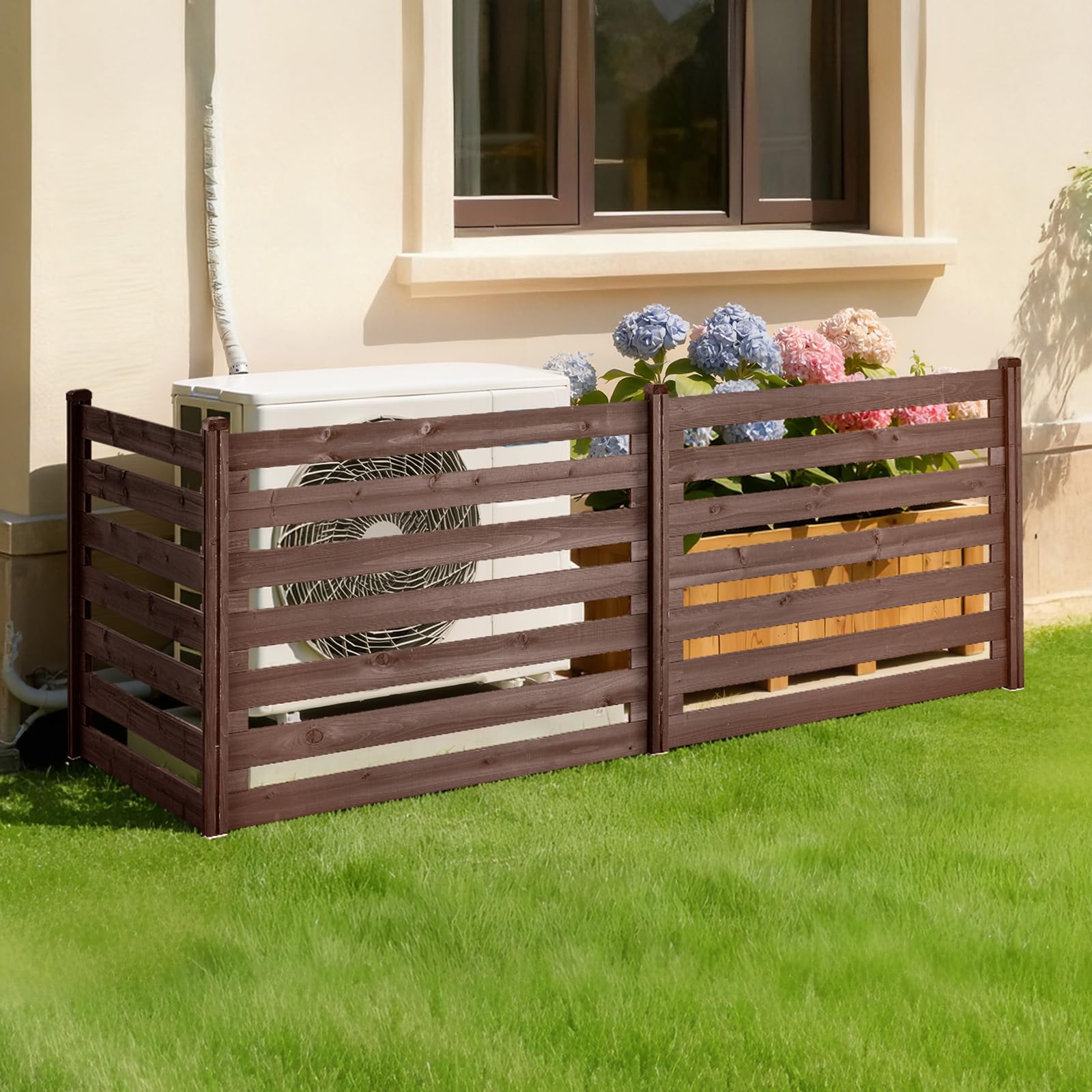 VEVOR Vallas de Madera 1230 x 945 mm, Pantalla de Privacidad Exterior con 3 Paneles, Espaciado para Ventilación, Resistente al Clima, para Jardín Mascotas, Ocultar AC Cubos de Basura Equipo de Piscina