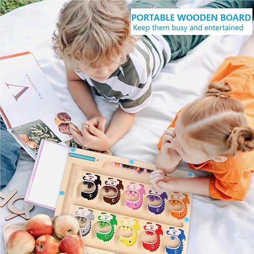 Miniatura 7 de Laberinto magnético de colores y números, tablero de dibujo de juguetes magnéticos, juguetes Montessori 2 en 1 para niños pequeños de 3, 4, 5,