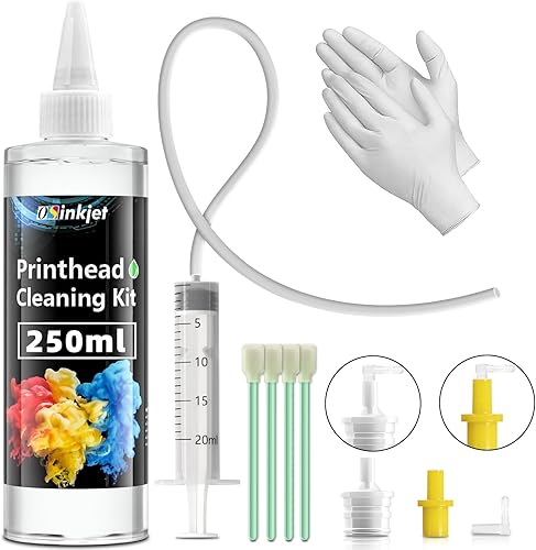 Kit de limpieza de cabezal de impresión para Epson, kit de limpieza de impresora de 8.5 fl oz para HP, solución de limpieza de cabezal de impresión