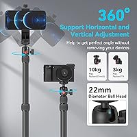 Vista 6 de SmallRig Camera Desk Mount Table Stand with Magic Arm and 1/4" Ball Head, 13"-35.4" Adjustable Light Stand, Tabletop C Clamp for DSLR Camera, Ring