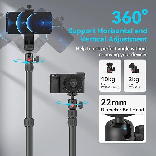 Miniatura 6 de SmallRig Soporte de mesa de escritorio para cámara con brazo mágico y cabeza de bola de 1/4 pulgadas, soporte de luz ajustable de 13 a 35.4