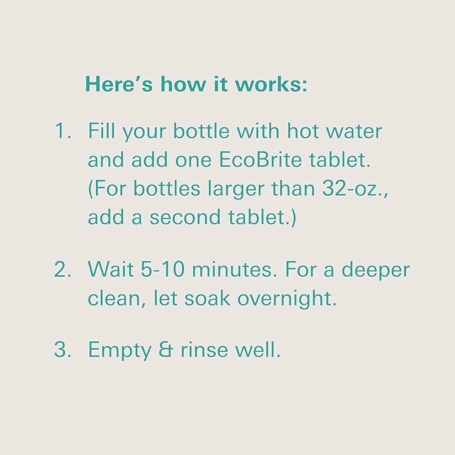 Owala EcoBrite All Natural, Powerful Cleaning Tablets, Cleans Stainless Steel, Tumbler, Insulated, Reusable, and Plastic Water Bottles, Chlorine and Phosphate Free (Pack of 10)