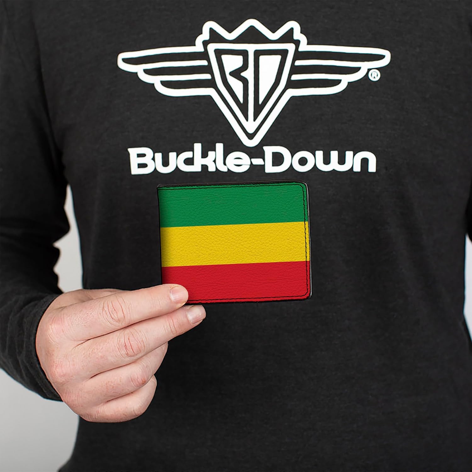 Buckle-Down Men's Bifold Wallet Rasta, 4.0" x 3.5" (PUW-W21802)