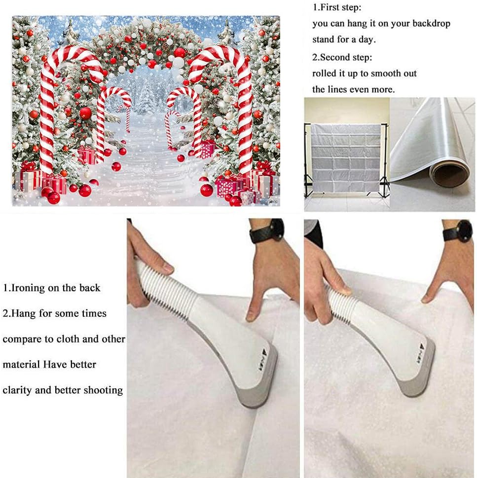 8x6フィート メリークリスマス 杖 キャンディ写真 背景 クリスマス ツリー 冬 雪 世界 森 背景 ベビーシャワー 新生児 ポー