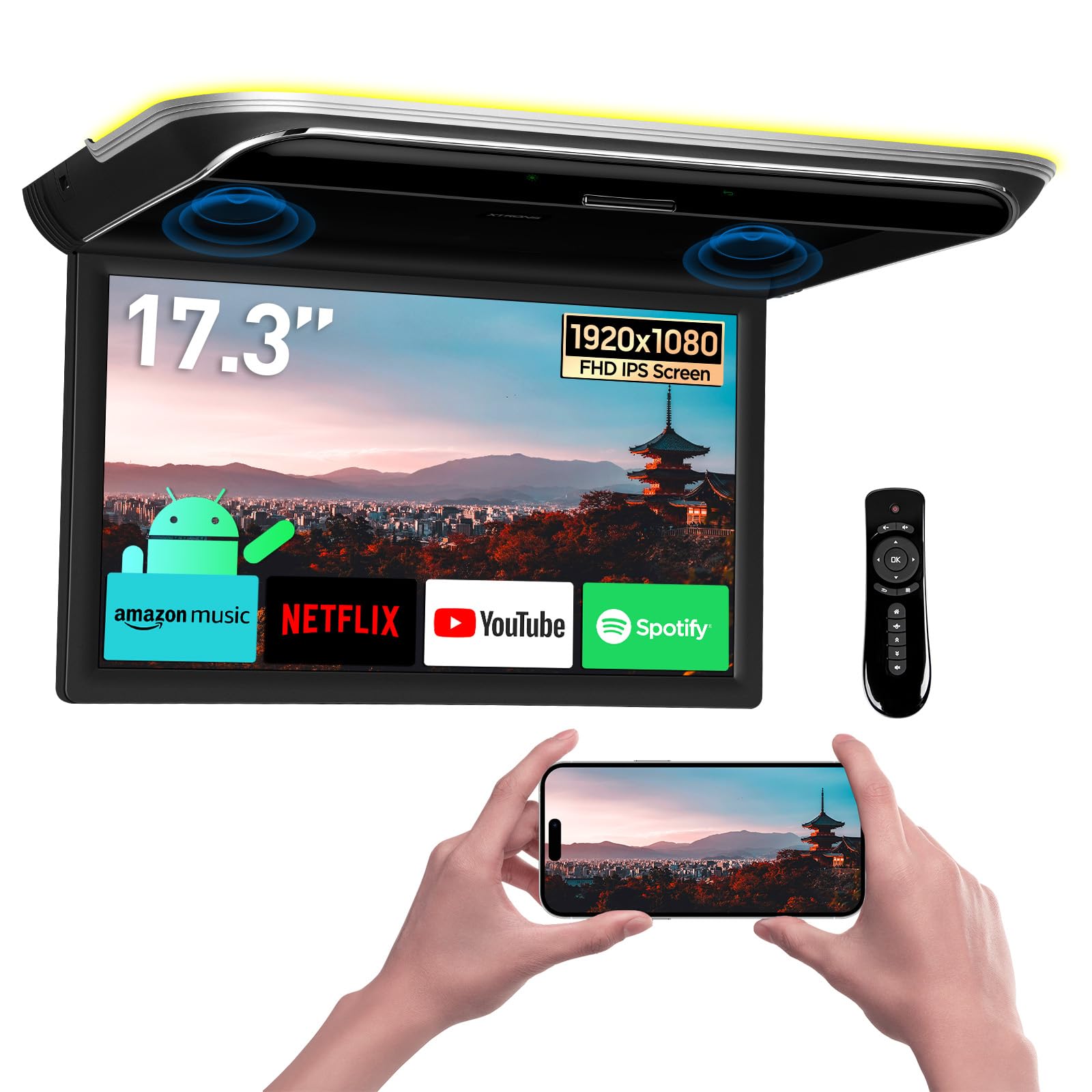 Amazon.co.jp: XTRONS Android フリップダウンモニター 17.3インチ