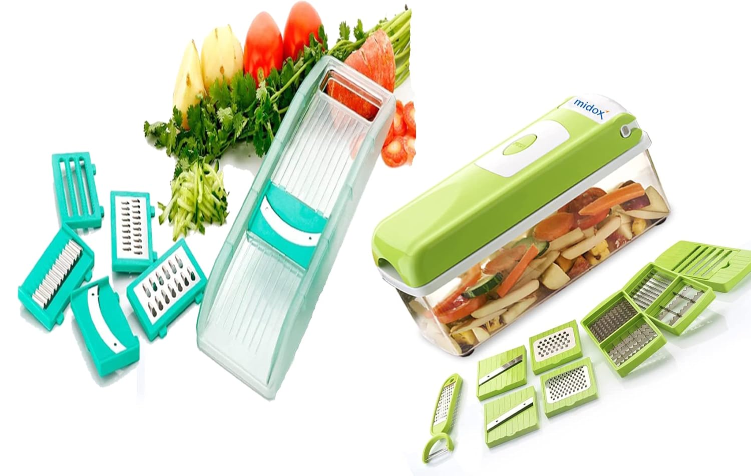 Midox Vegetable Slicer Grater & 13 in 1 Vegetable Cutter Chopper Dicer