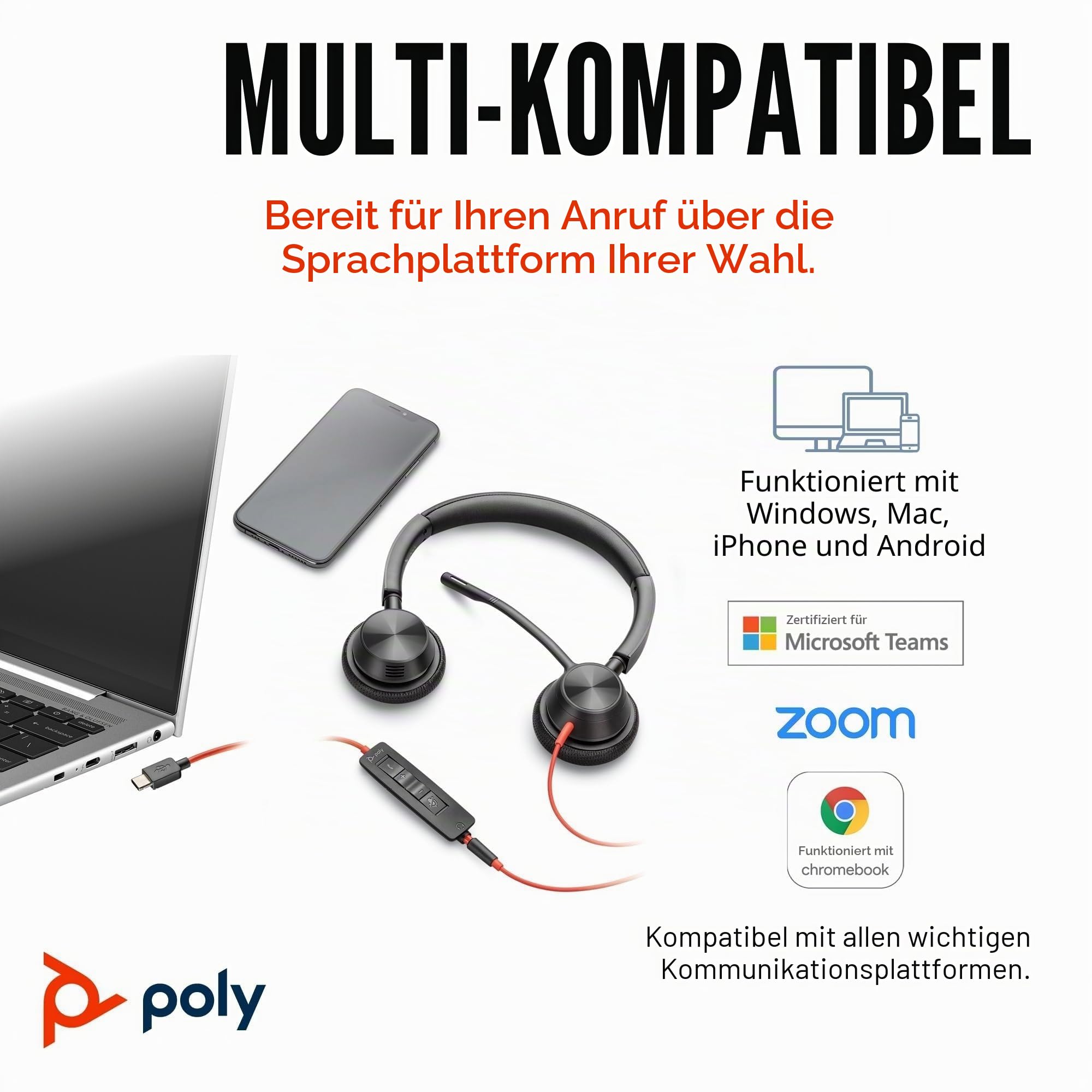 Poly Headset Blackwire C3325 Teams USB-A/C etail
