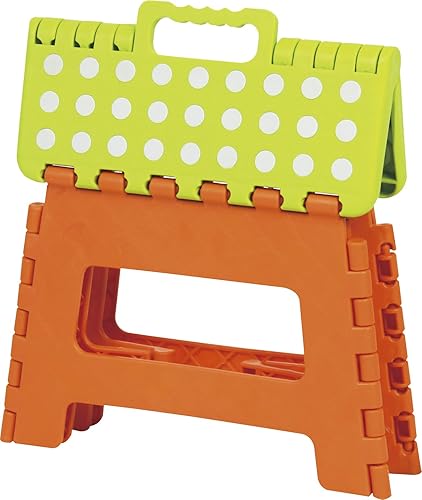 Miniatura 2 de AZUMAYA BLC-312OR Taburete de racimo, taburete plegable, grande, naranja
