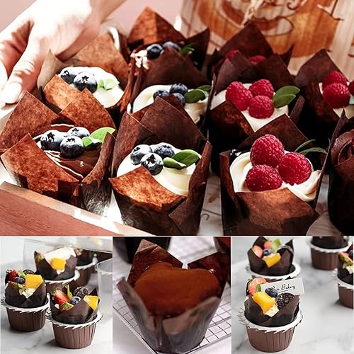 Miniatura 8 de Tulip - Juego de 200 moldes de papel para hornear, papel a prueba de grasa, perfecto para fiestas de cumpleaños, bodas, panaderías, restaurantes