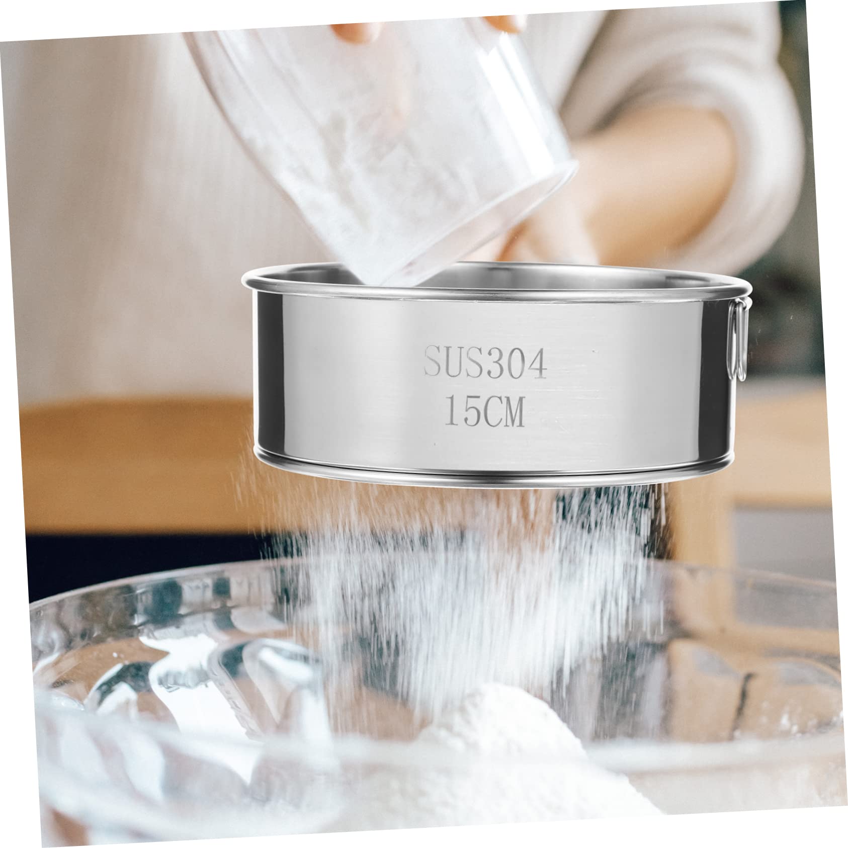 ABOOFAN Stainless Steel Flour Sieve Kitchen Fine Sieve Mesh Sifter Strainers Baking Sifter Bread Mesh Strainer Sifter for Baking Screen Flour Sifter Mesh Slotted Flour Strainer Use Silver