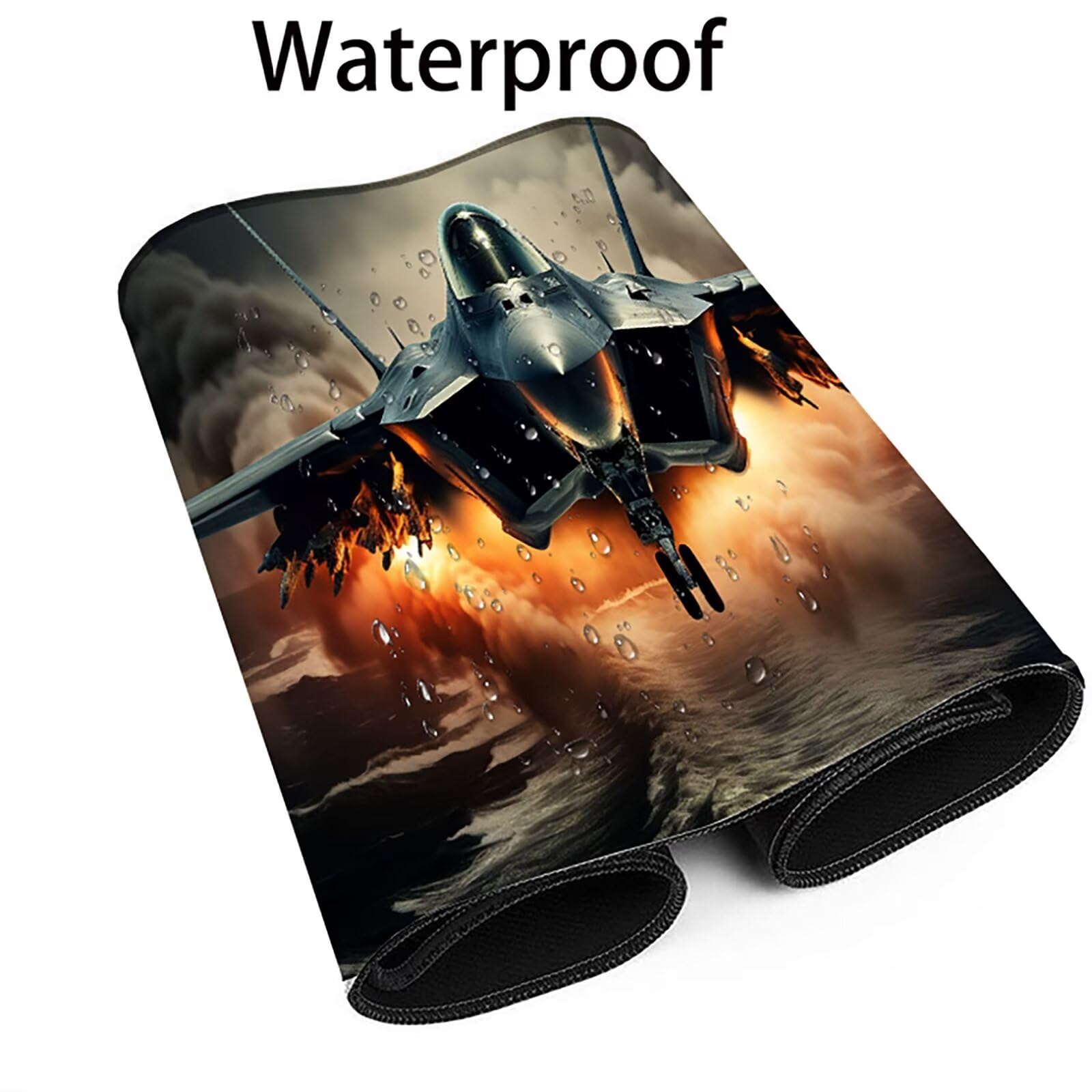 Mouse Pad, Tappetino Mouse xxl, Tappetino Scrivania, Accessori Scrivania, Tappetino Gaming, Mousepad, Sottomano Scrivania, Accessori Gaming, Tappeto Mouse (Aereo) (1000x500x3mm) (Nero) Q-9-P