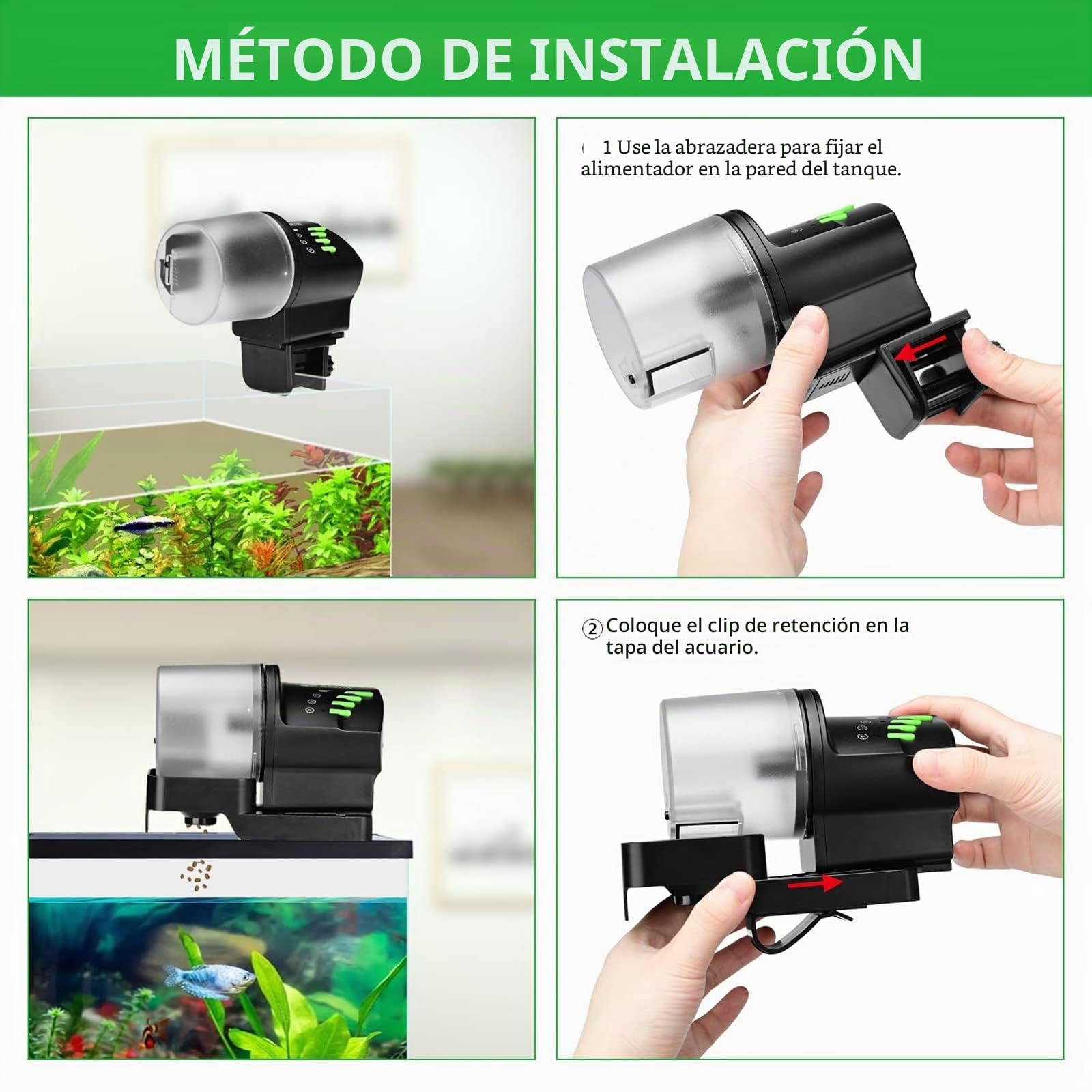 RESUN - Comedero automático para peces, dispensador automático de alimentos para peces, tanque de acuario, temporizador ajustable para vacaciones, fin de semana (AF2020)